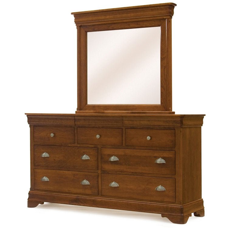 Amish Marseilles 4pc Wood Panel Queen Cherry Bedroom Set - snyders.furniture