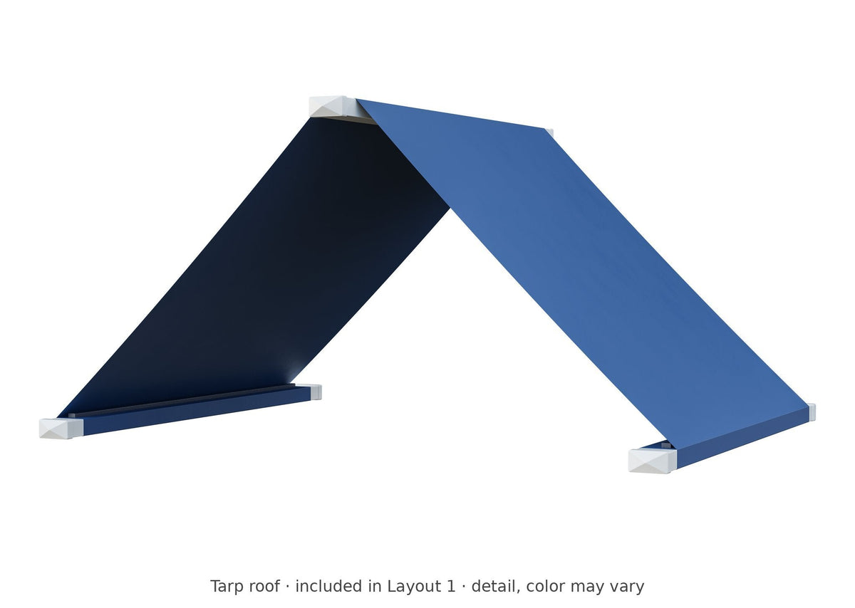 Tarp roof detail – included in Layout 1 of the Matterhorn Vinyl Playset & Swing Set Kit