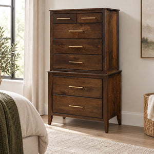 Amish Middlebury Modern Solid Wood Chest on Chest