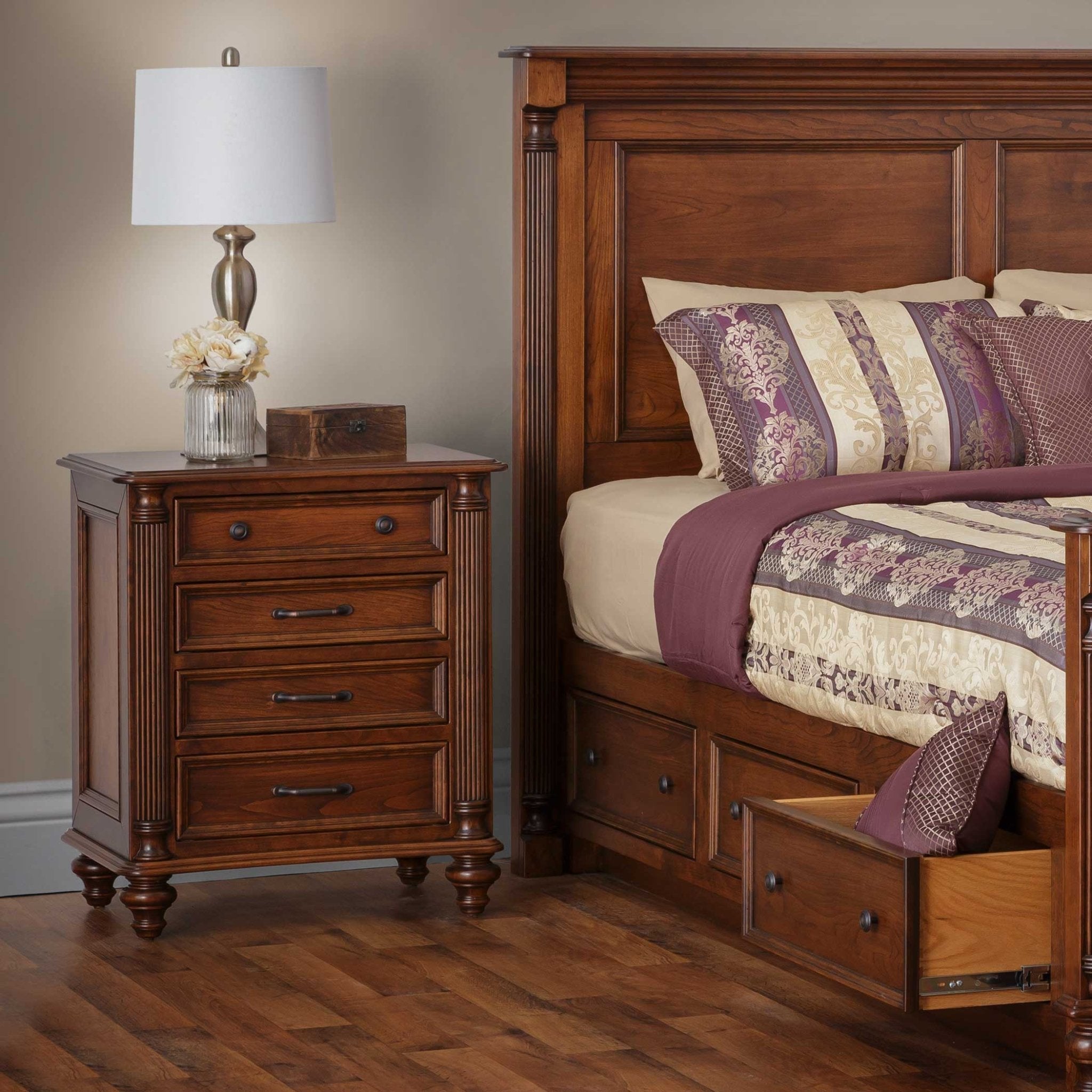 Amish Milano 4-Drawer Night Stand