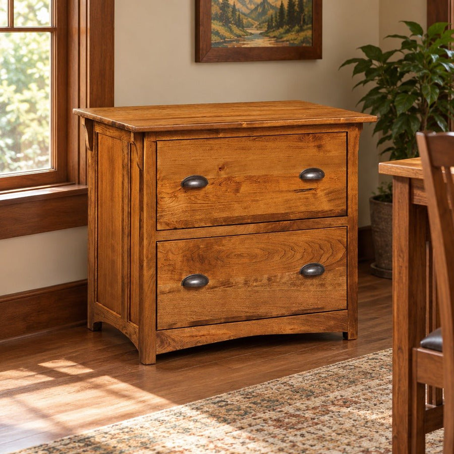 Amish Millersburg Mission Style Solid Wood 2-Drawer Lateral File Cabinet