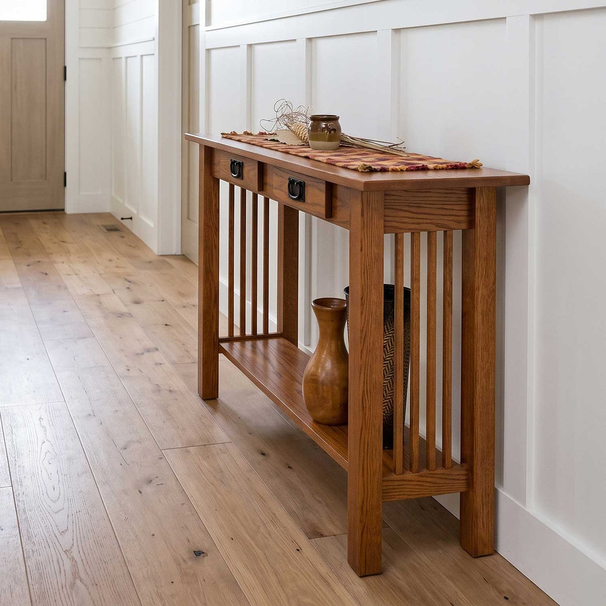 Amish Mission Sofa Table with 2 Drawers