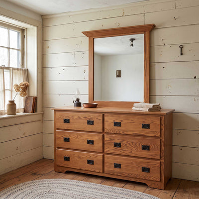 Mission 6 Drawer Amish Solid Wood Dresser