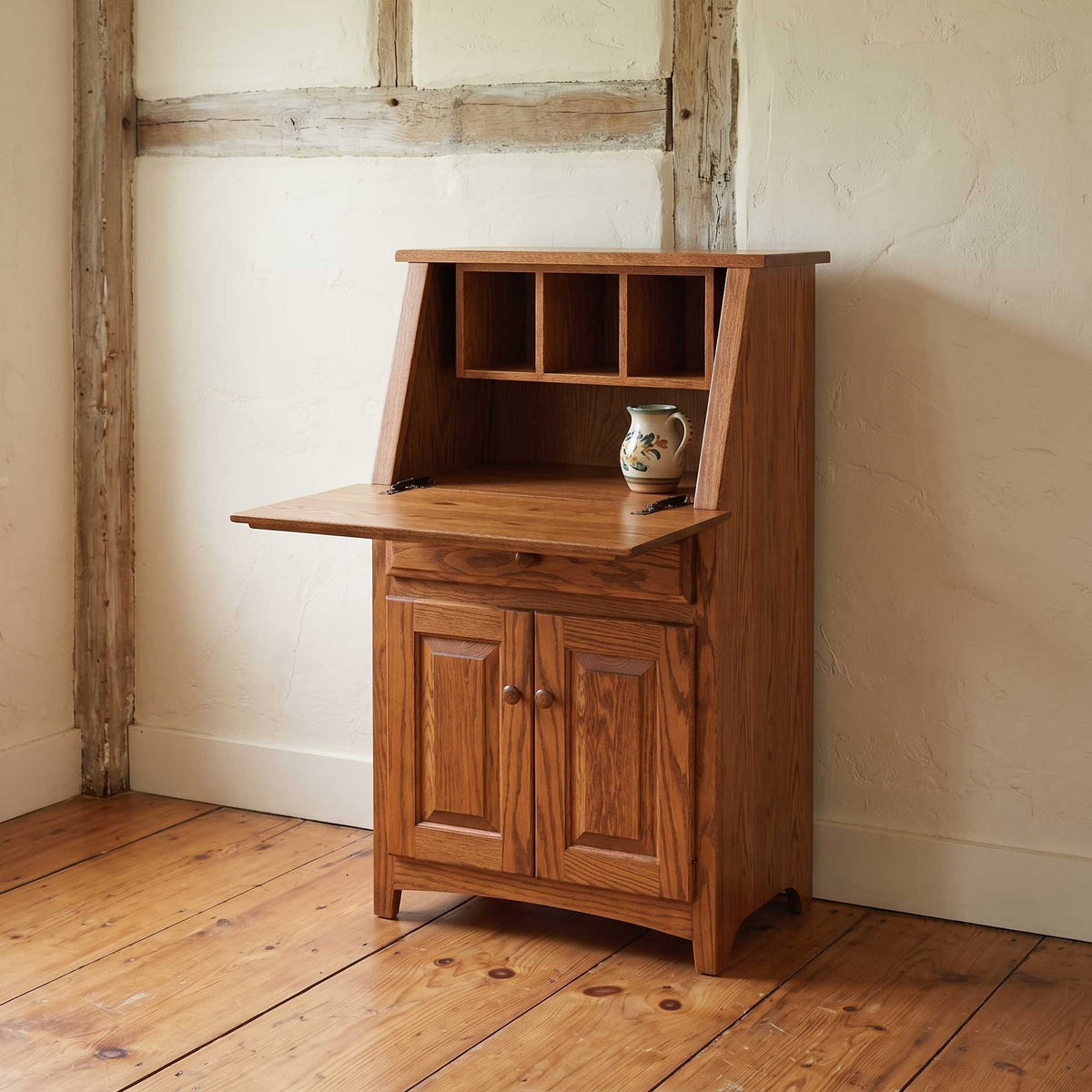 Amish Mission Mini Secretary Desk with Flip Down Tray