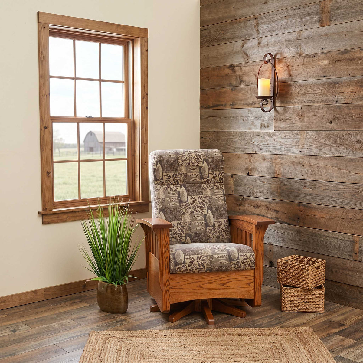 Amish Classic Mission Swivel Glider