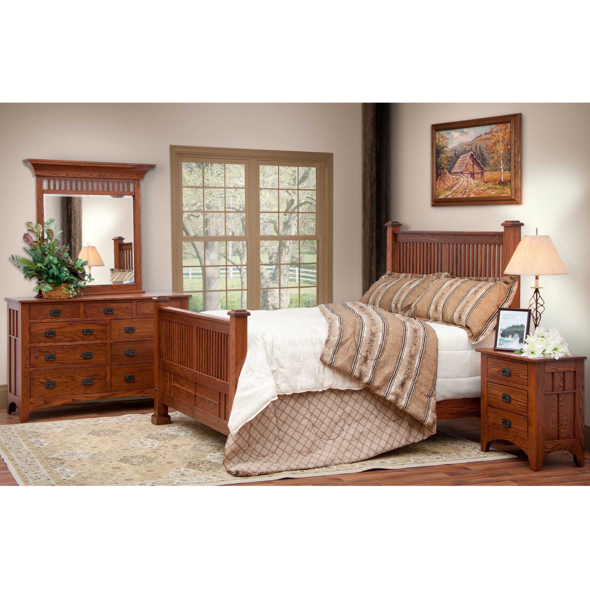 Amish Morris Plains Mission 4pc Bedroom Set - snyders.furniture