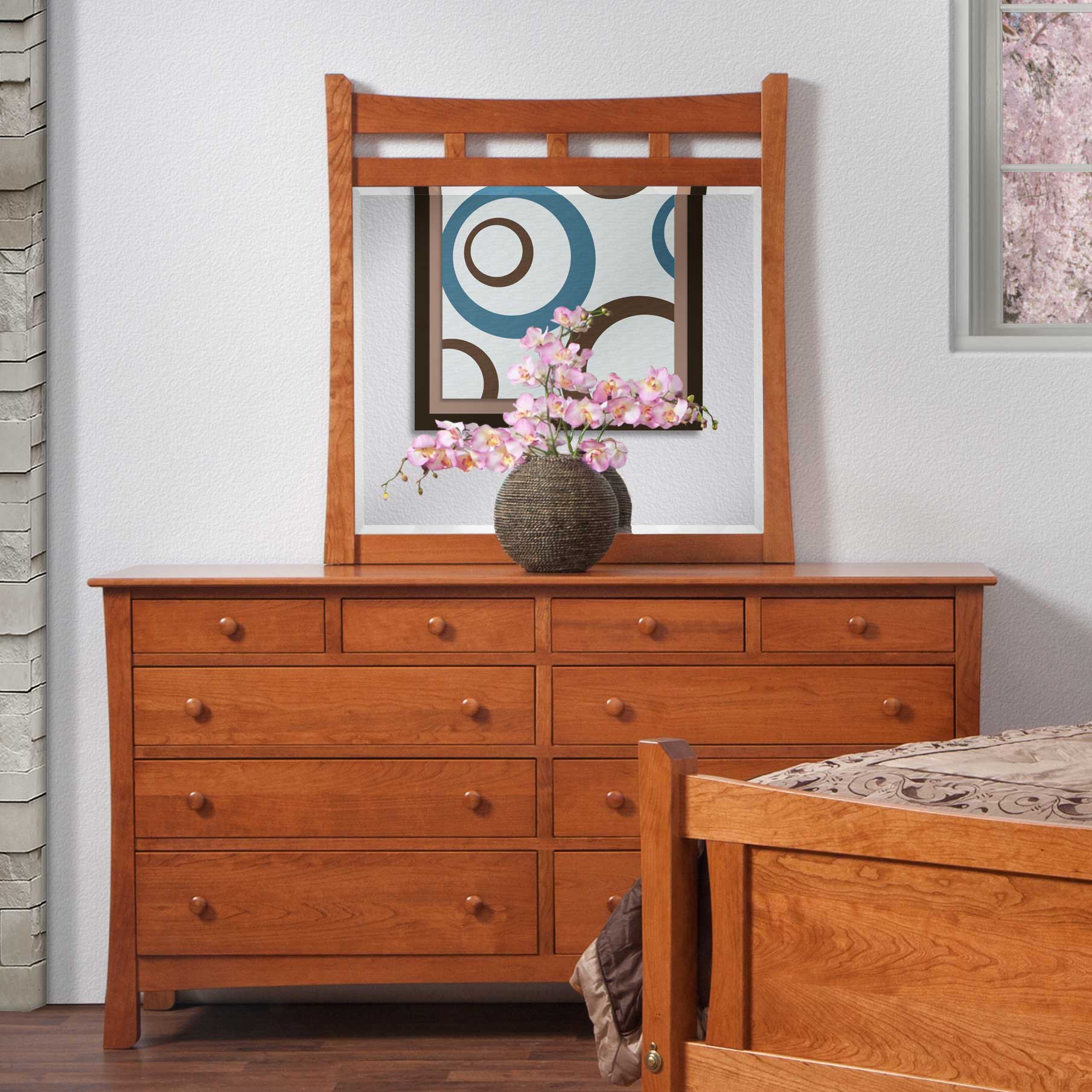 triple dresser Amish Wynmoor 70" 9 Drawer Triple Dresser