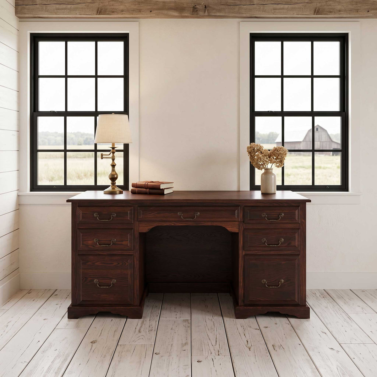 Amish Raised Panel 50" Flattop Desk