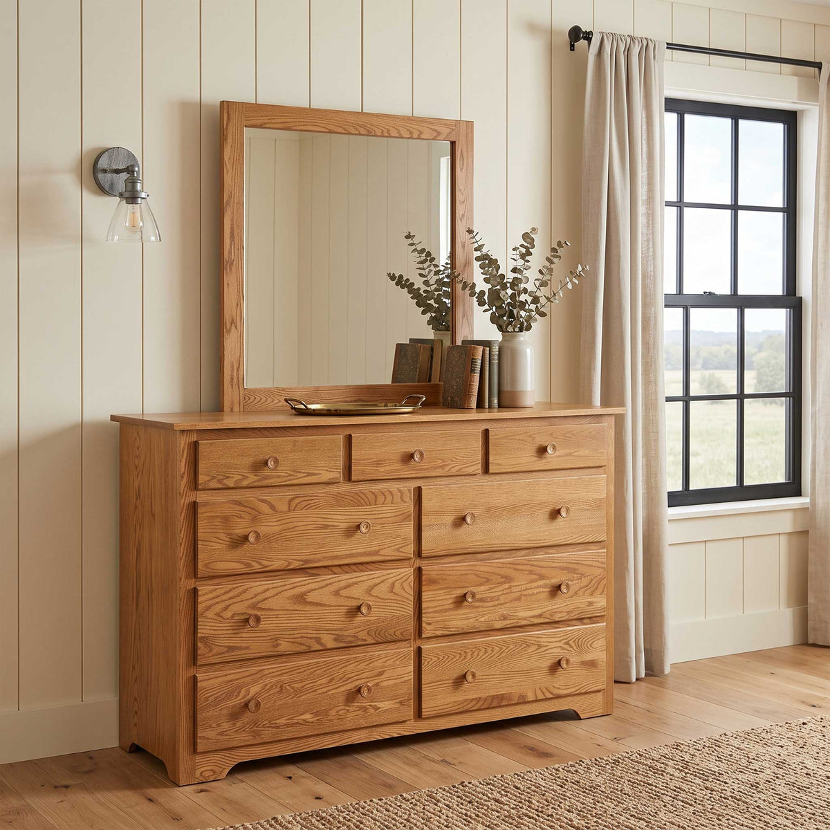 Eden Amish Shaker 63" 9 Drawer Mule Chest