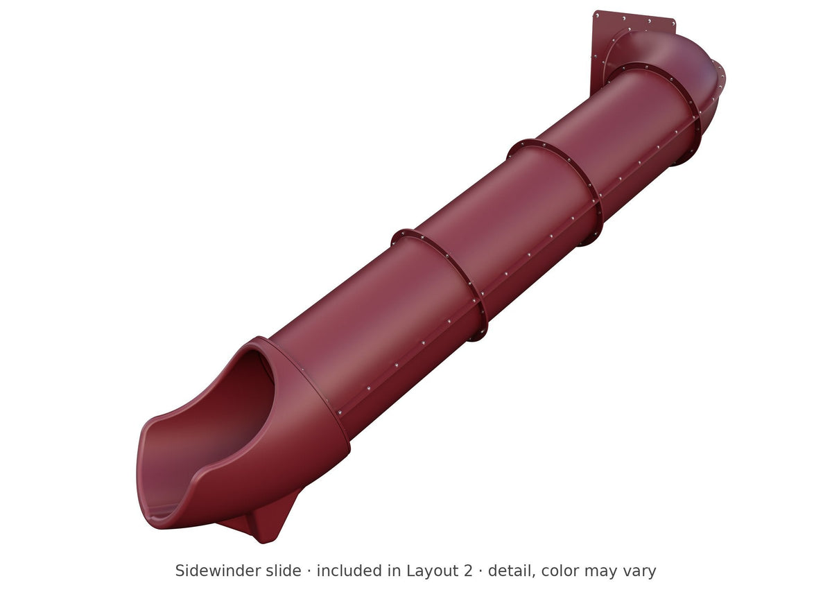 Sidewinder slide detail – included in Layout 2 of the Olympus Wooden Swing Set & Playset Kit