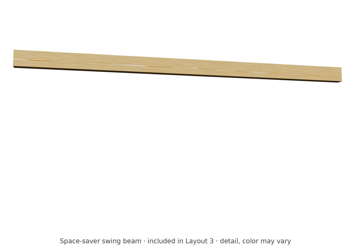 Space-saver swing beam detail – included in Layout 3 of the Olympus Wooden Swing Set & Playset Kit