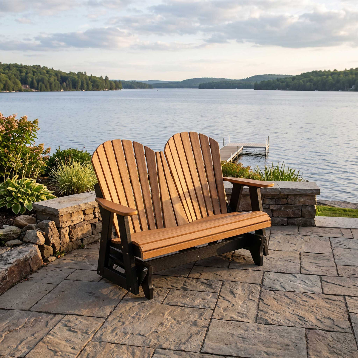 Amish Saranac Poly Patio 4’ Double Glider for 2