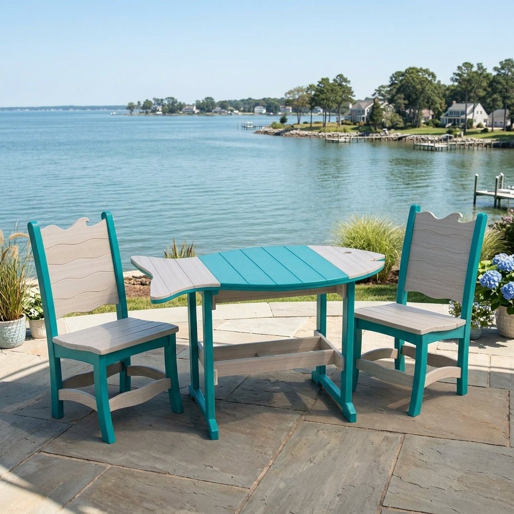 Amish Patio Poly Fish Shaped 38"x 58" Table for 6