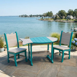 Amish Patio Poly Fish Shaped 38"x 58" Table for 6