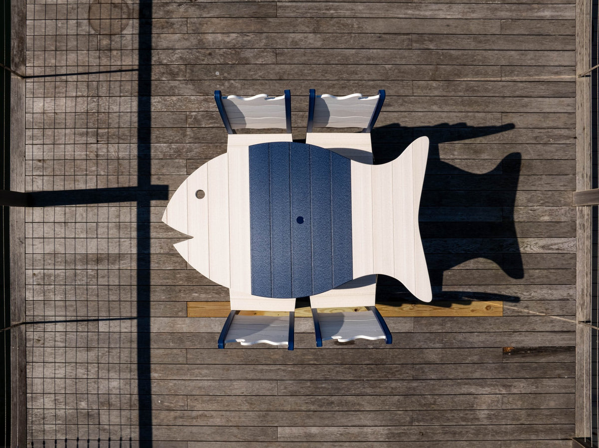 Amish Patio Poly Fish Shaped 38"x 58" Table for 6