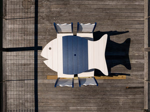 Amish Patio Poly Fish Shaped 38"x 58" Table for 6