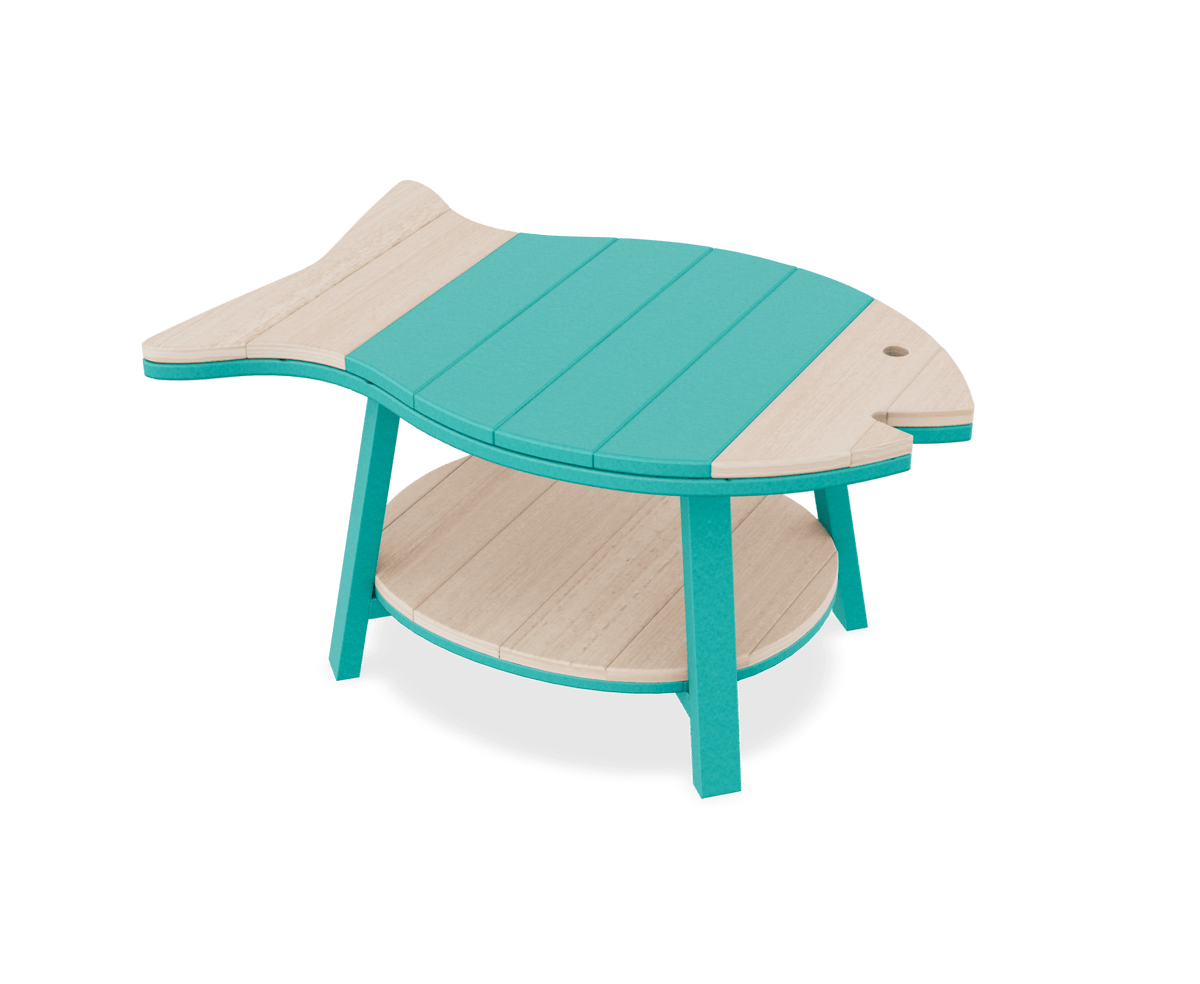 Amish Patio Poly Fish Shaped Conversation Coffee Table