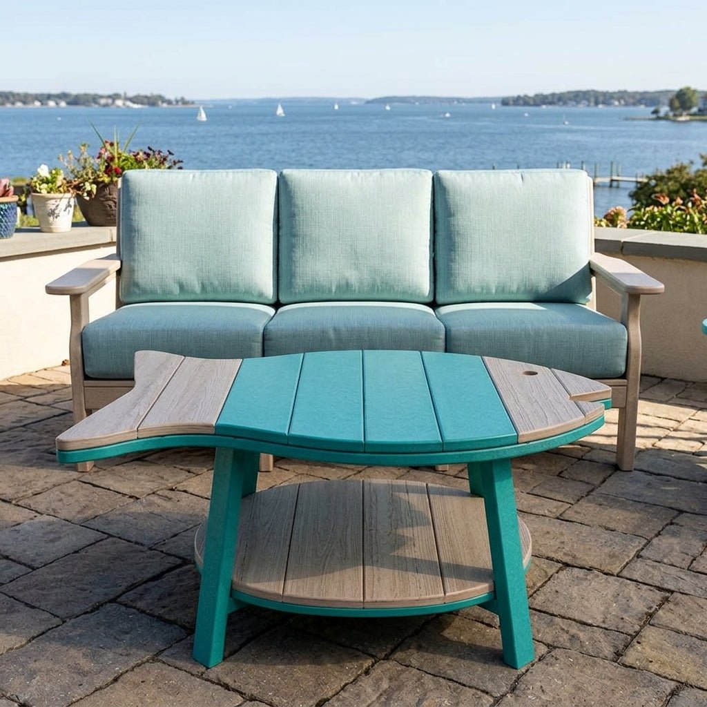 Amish Patio Poly Fish Shaped Conversation Coffee Table