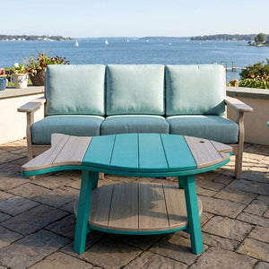 Amish Patio Poly Fish Shaped Conversation Coffee Table