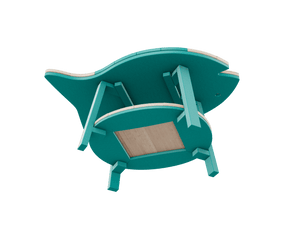 Amish Patio Poly Fish Shaped Conversation Coffee Table