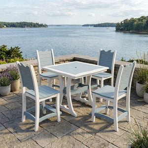 Mesa de mostrador cuadrada Amish Patio Poly Wave de 42 "x 43"