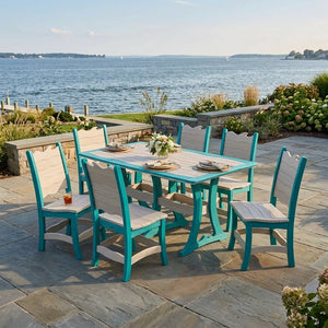 Mesa de comedor rectangular Amish Patio Poly Wave de 42 "x 72"