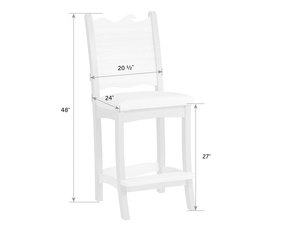 Amish Patio Poly Wave Cushion Bar Chair
