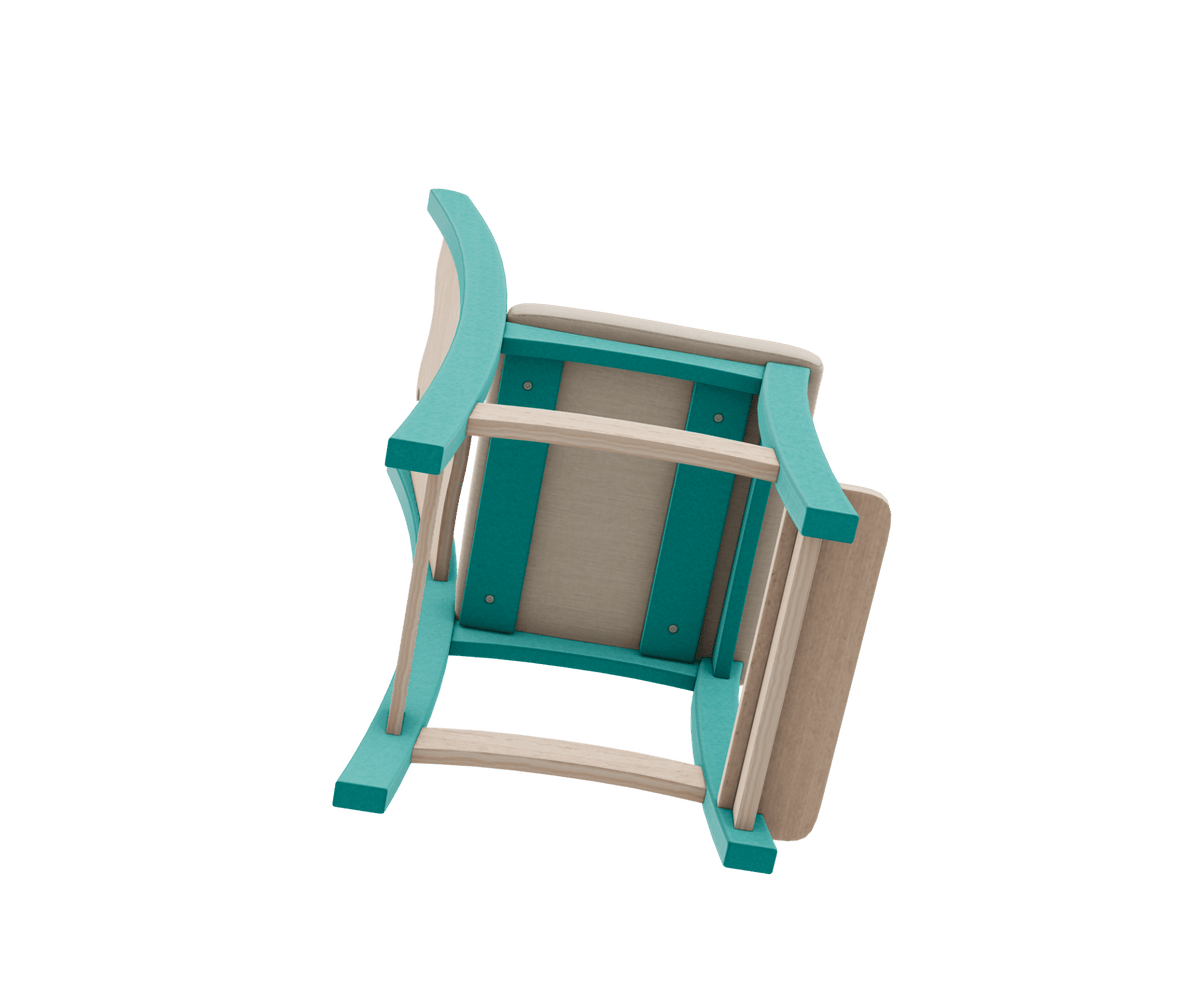 Silla de mostrador Amish Patio Poly Wave con cojín