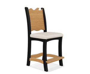 Silla de mostrador Amish Patio Poly Wave con cojín