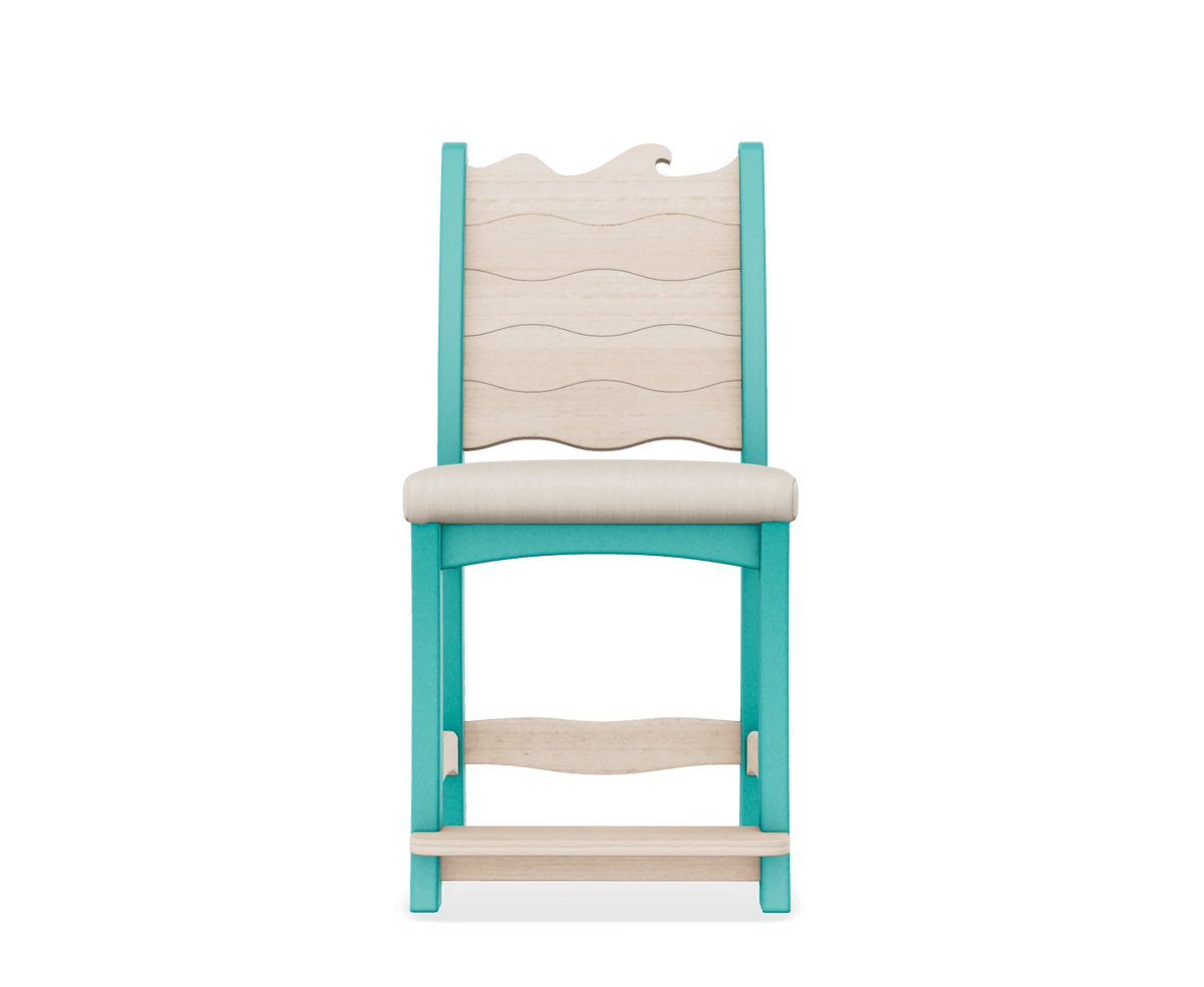 Silla de mostrador Amish Patio Poly Wave con cojín