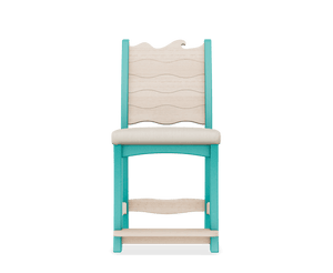 Silla de mostrador Amish Patio Poly Wave con cojín