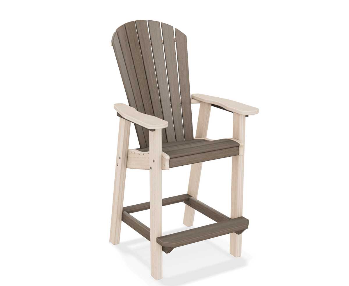 Amish Poly Great Bay Adirondack Patio Bar Height Chair