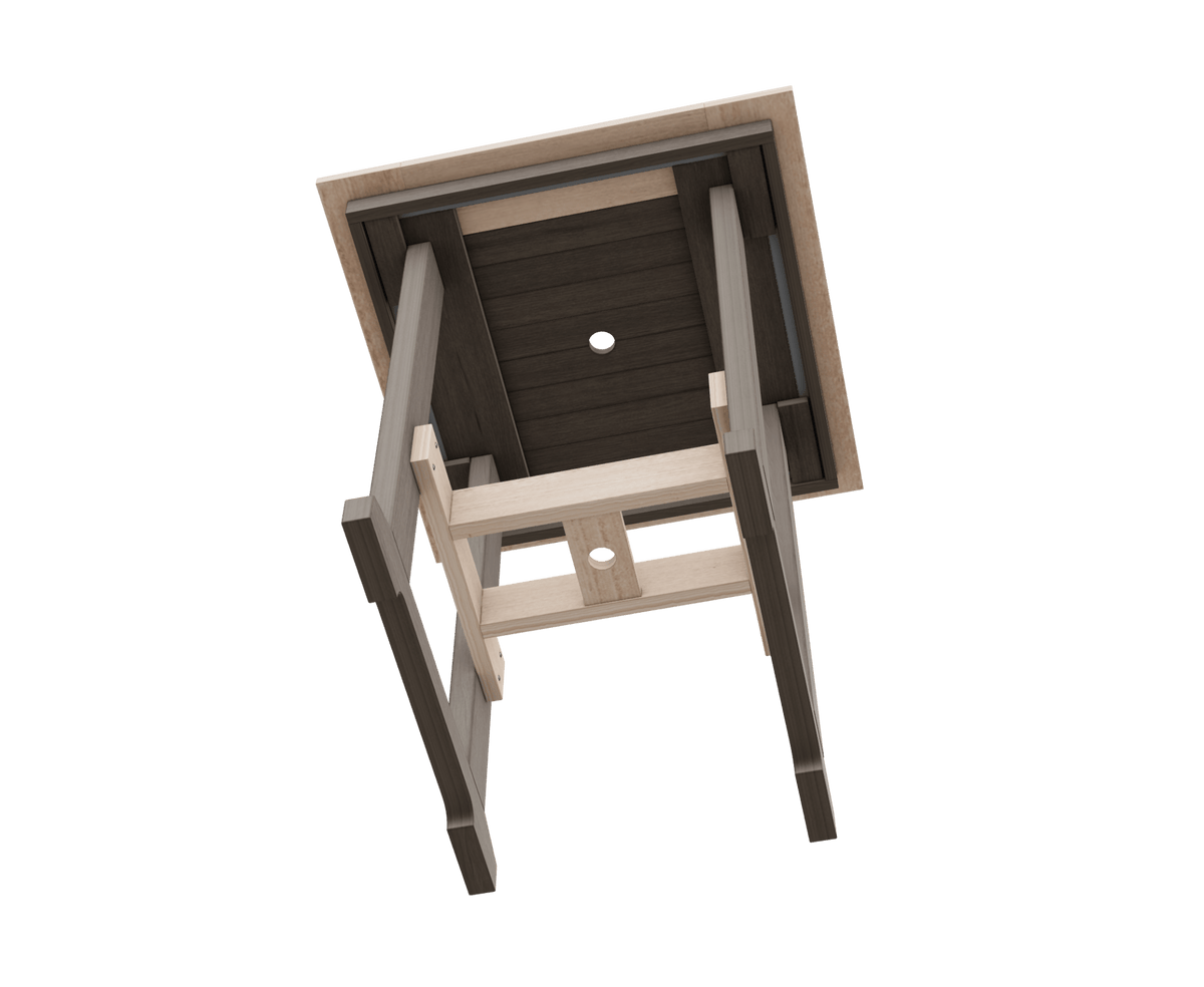 Amish Poly Great Bay Patio Counter Swivel Chair Table 3pc Set