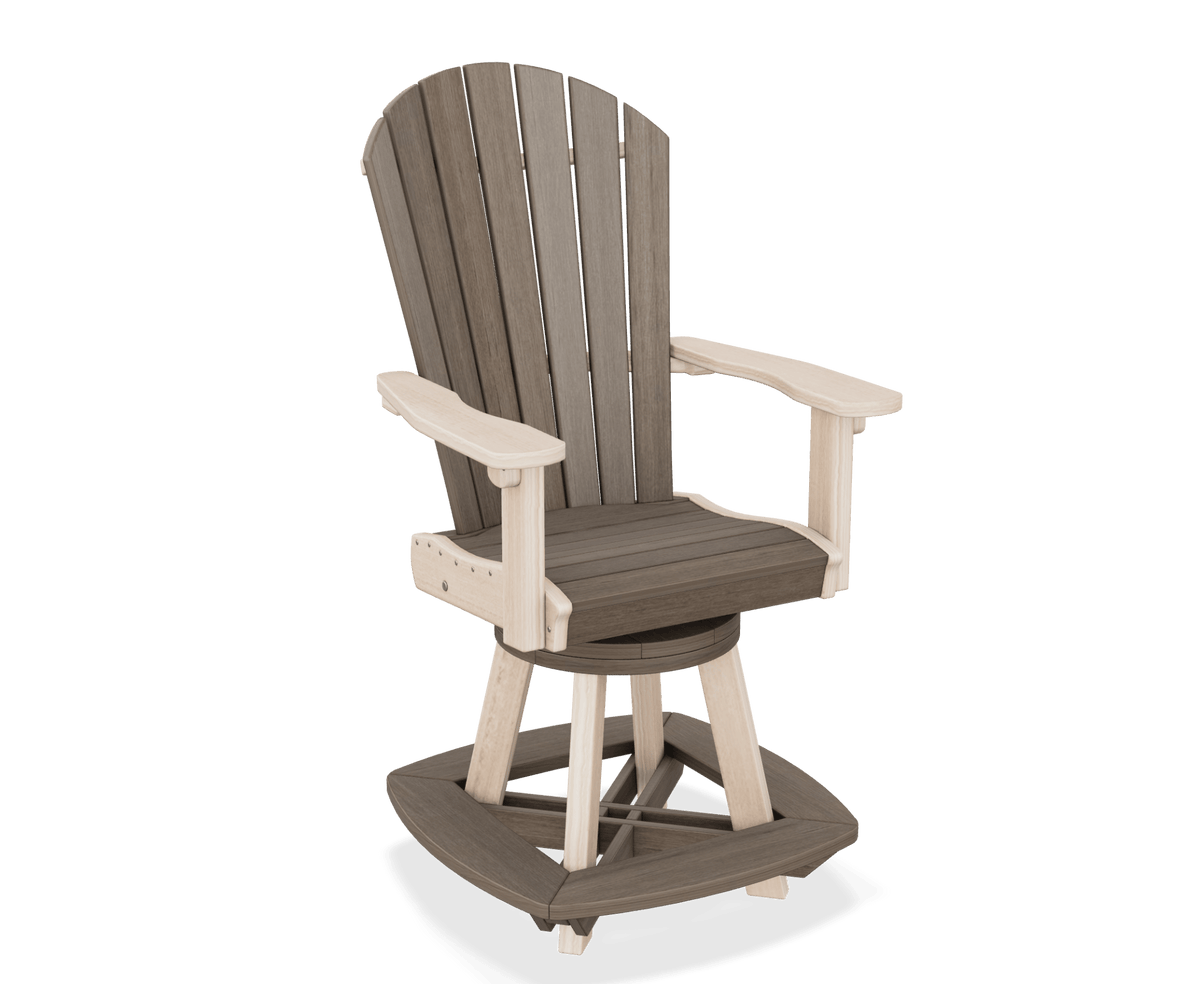Amish Poly Great Bay Patio Counter Swivel Chair Table 3pc Set