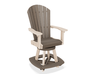Amish Poly Great Bay Patio Counter Swivel Chair Table 3pc Set