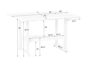 Amish Great Bay Rectangular Outdoor Patio Counter 5pc Table and Bar Stools Set - snyders.furniture