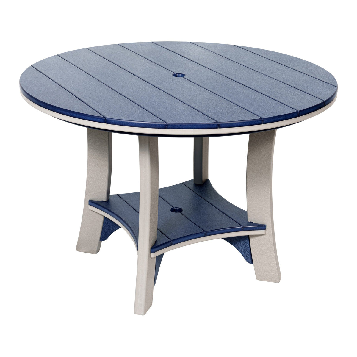 Cape May round poly table shown in the 43 inch size; this listing is the 48 inch bar height table (photo 2)