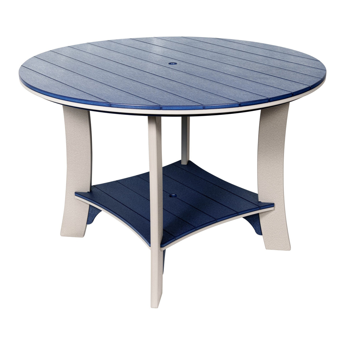 60 inch Cape May round poly table, navy and gray (photo 3)