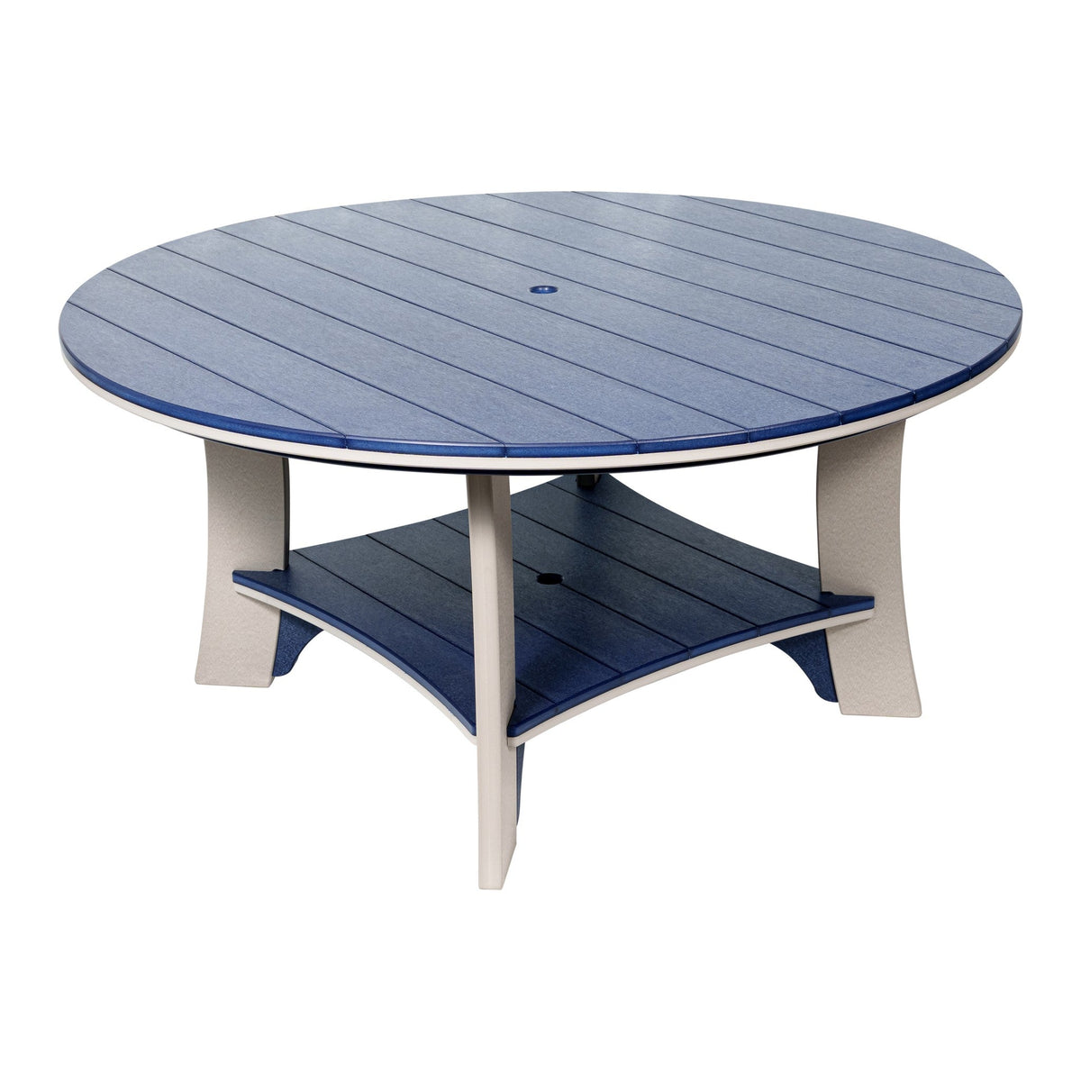 60 inch Cape May round poly table, navy and gray (photo 2)