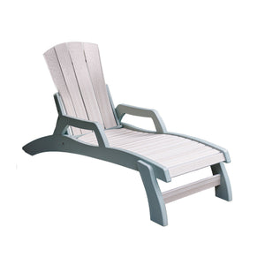 Cape May poly chaise lounge, white with gray base
