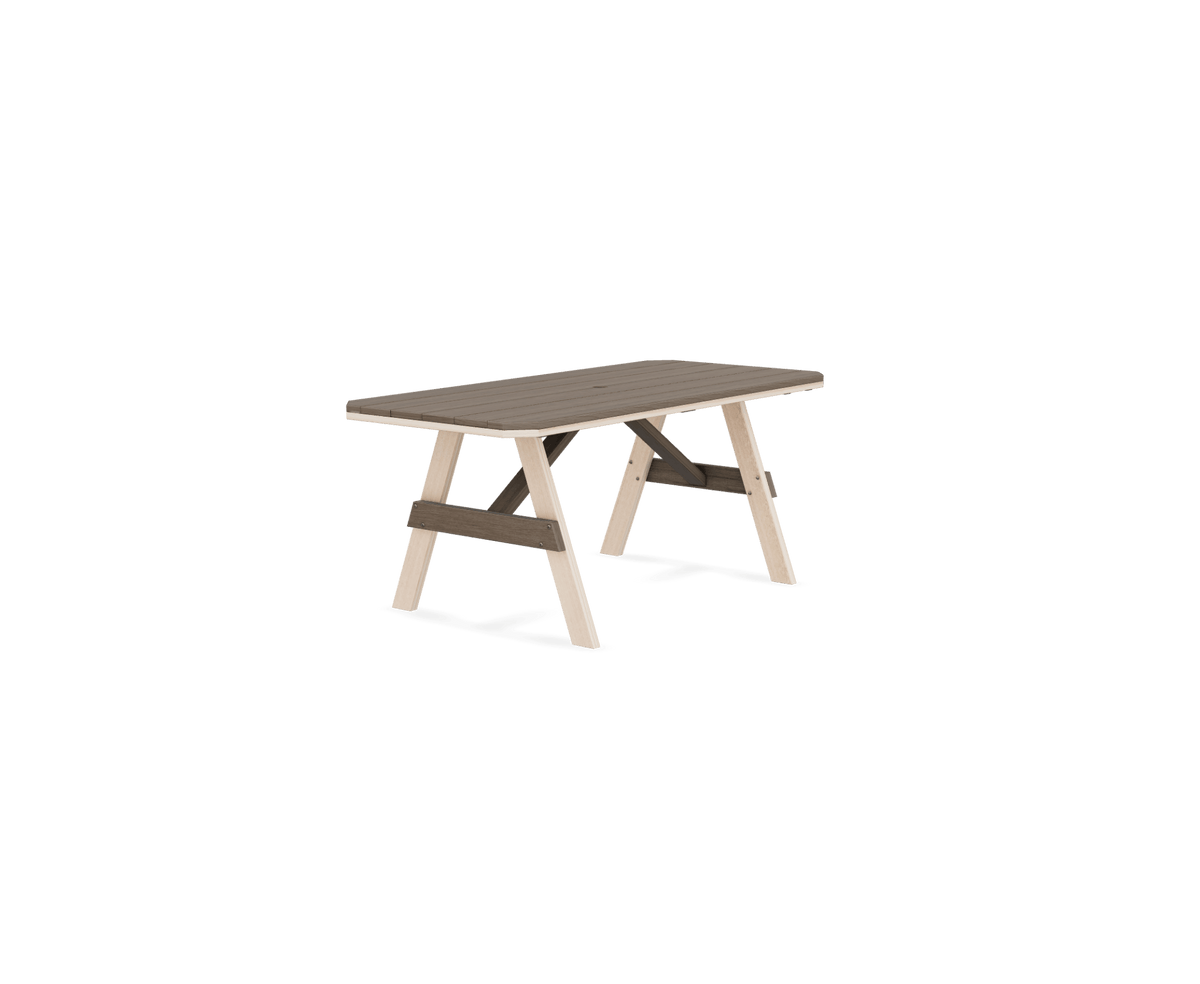 Juego de mesa de jardín rectangular Amish Poly Patio para 6 personas