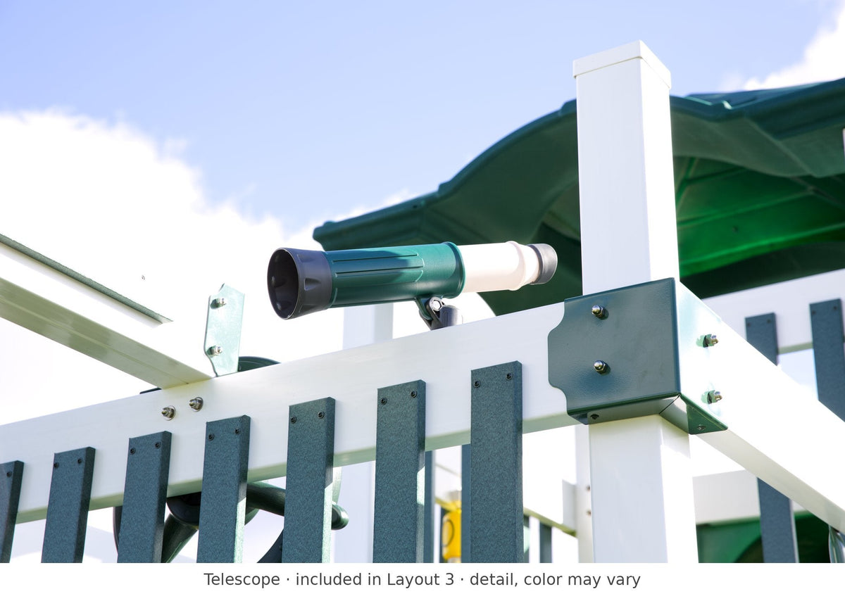 Telescope detail – included in Layout 3 of the Poly Voyager Vinyl Playset & Swing Set Kit