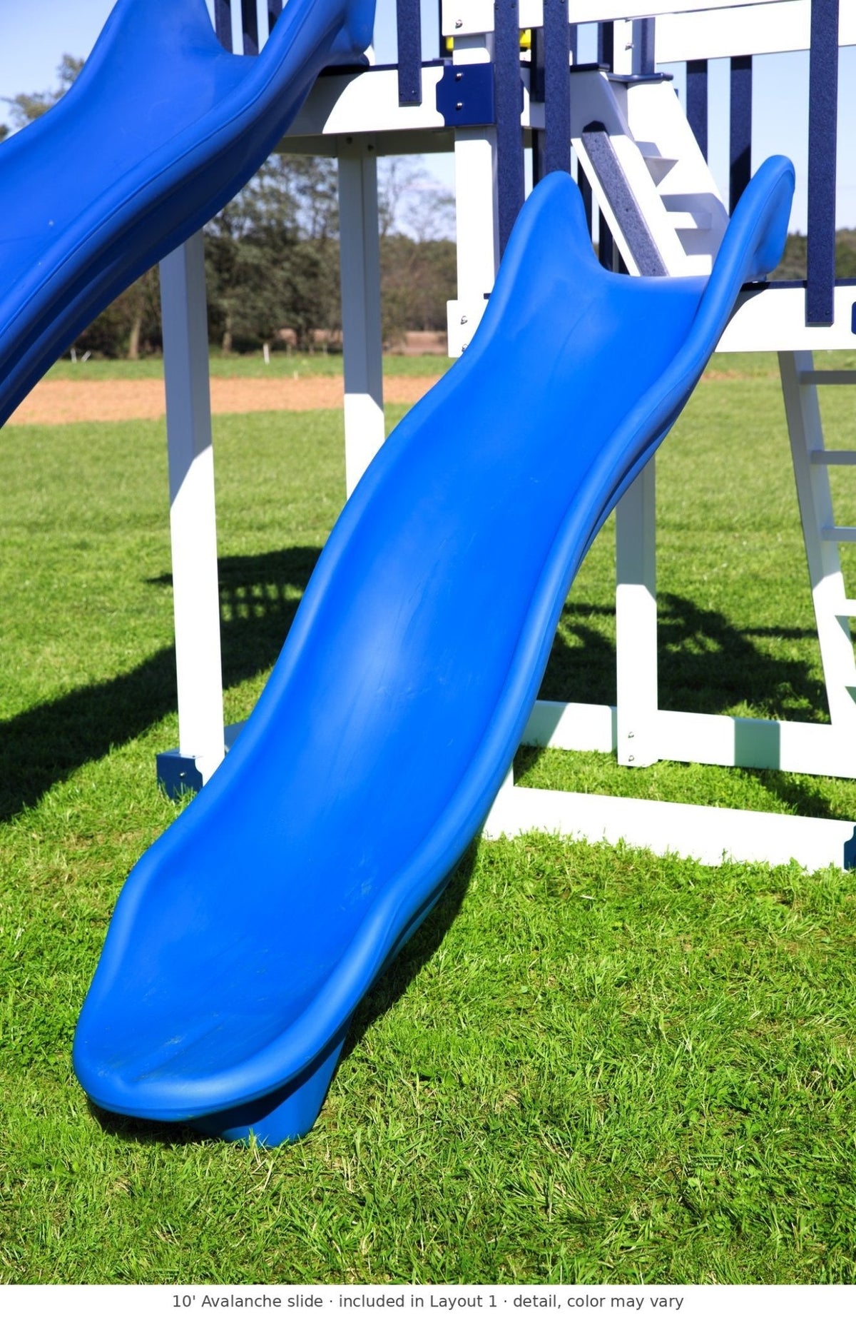 10' Avalanche slide detail – included in Layout 1 of the Rainier Vinyl Playset & Swing Set Kit