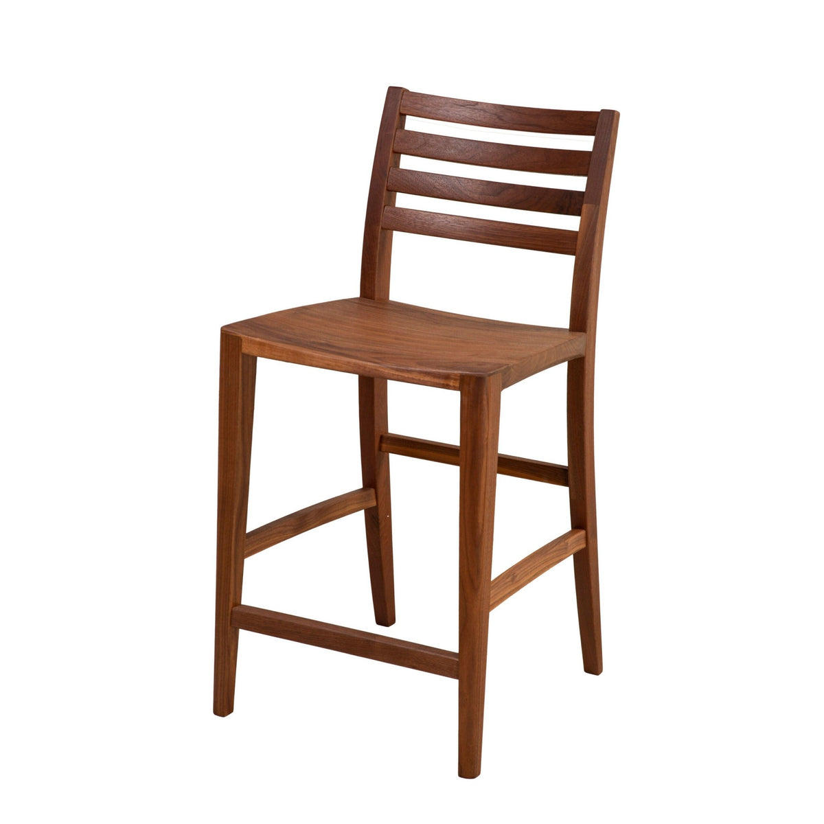 Amish Rettew Solid Wood Bar Stool with Back - snyders.furniture