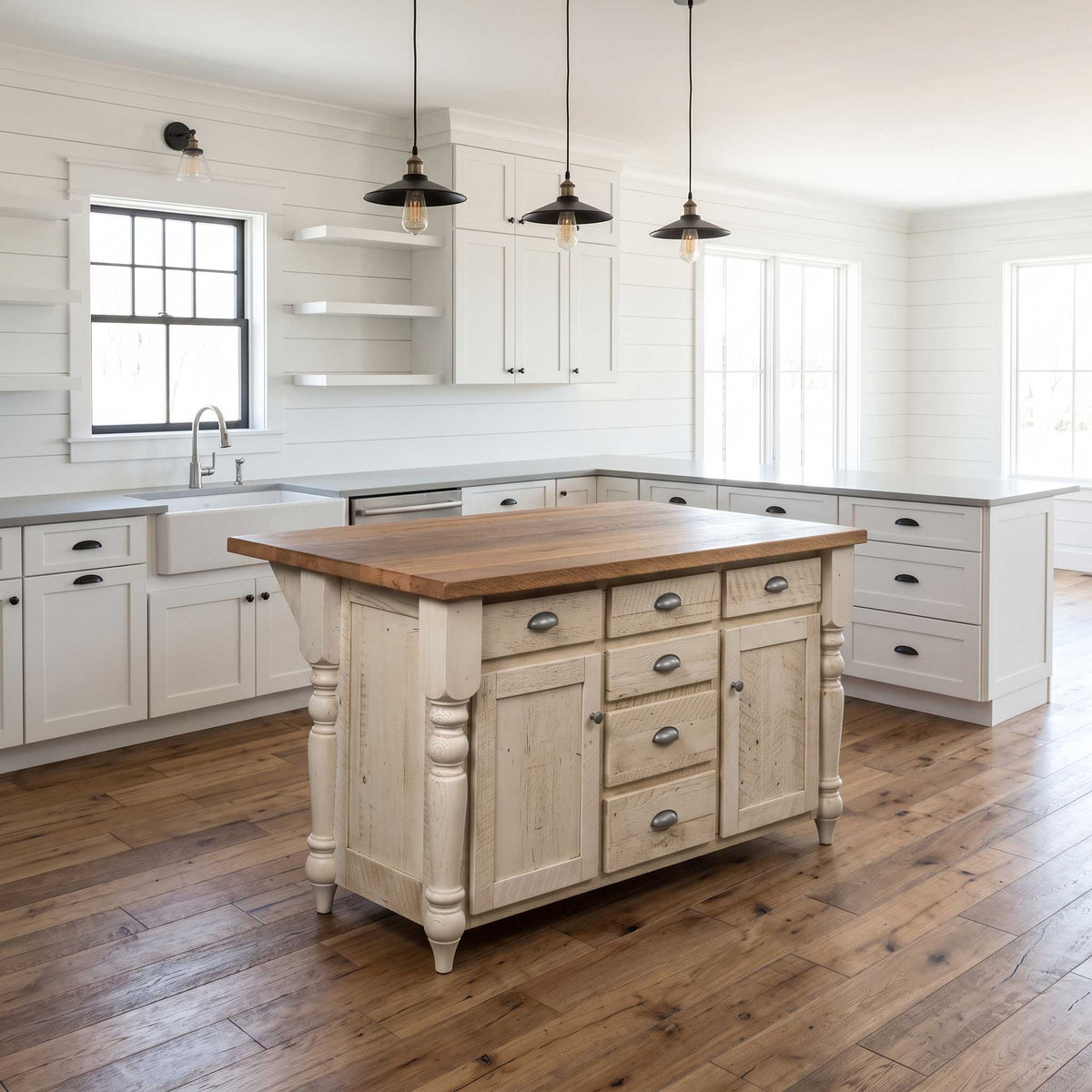 Amish 60" Strasburg Reclaimed Wood Island