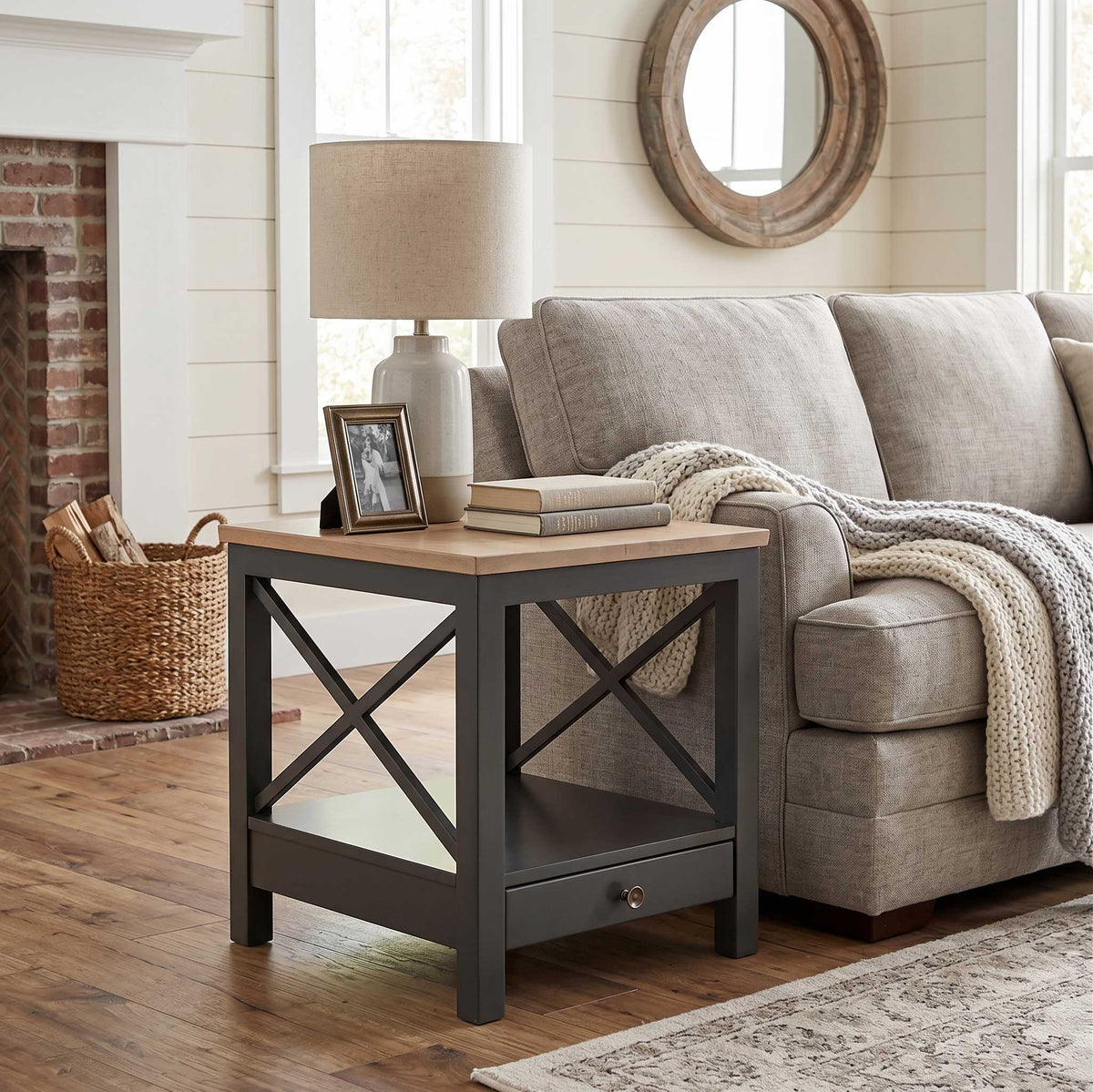 Amish Saltire Rectangular End Table