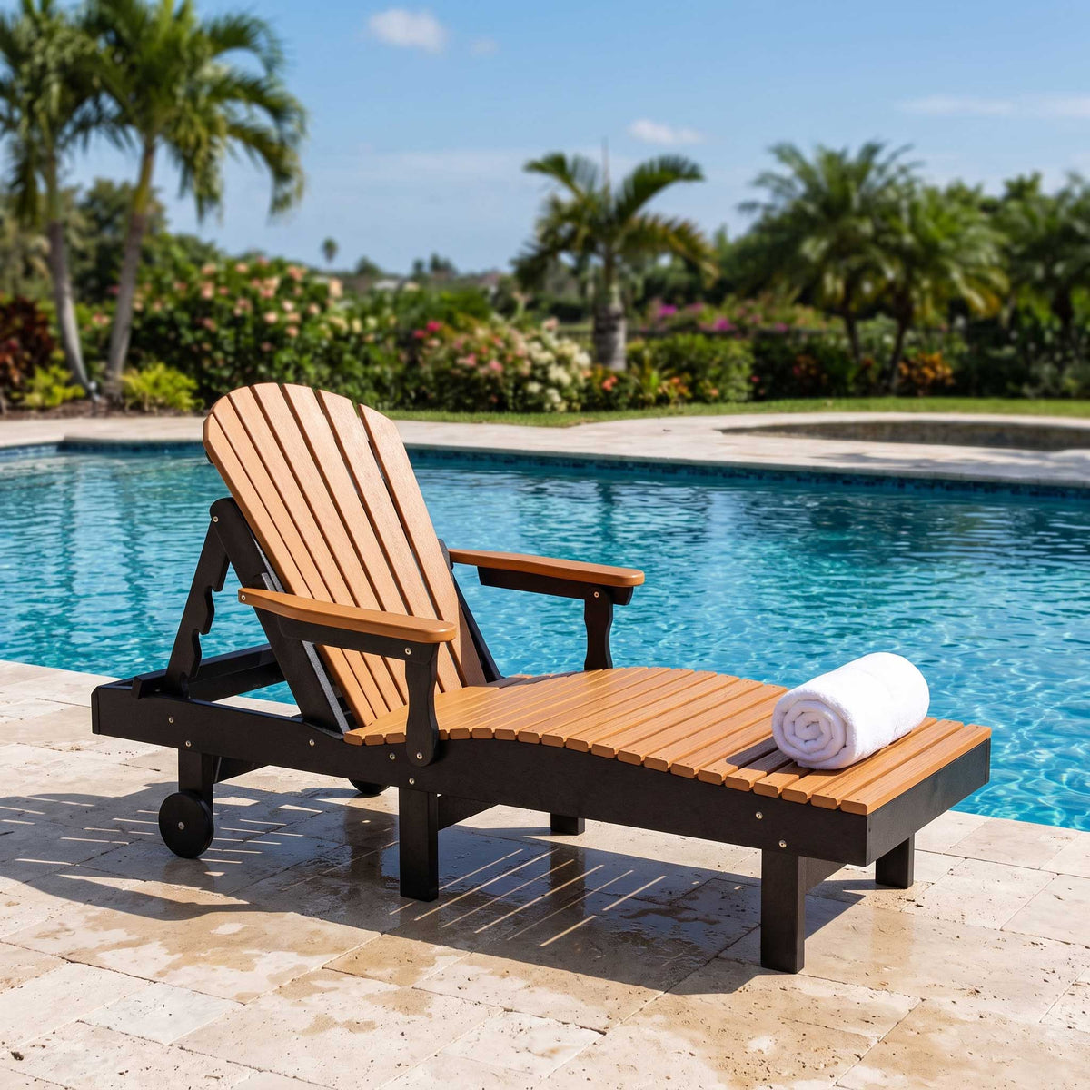 Amish Saranac Poly Patio Adirondack Chaise Lounge
