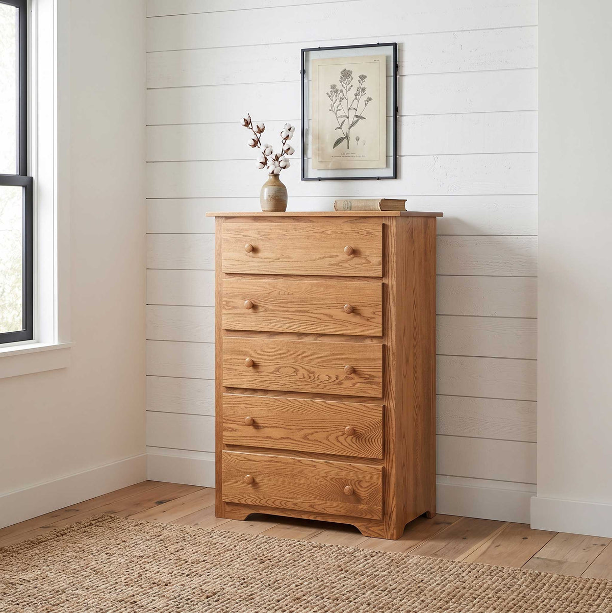 Eden Amish Shaker Chest of 5 Drawers