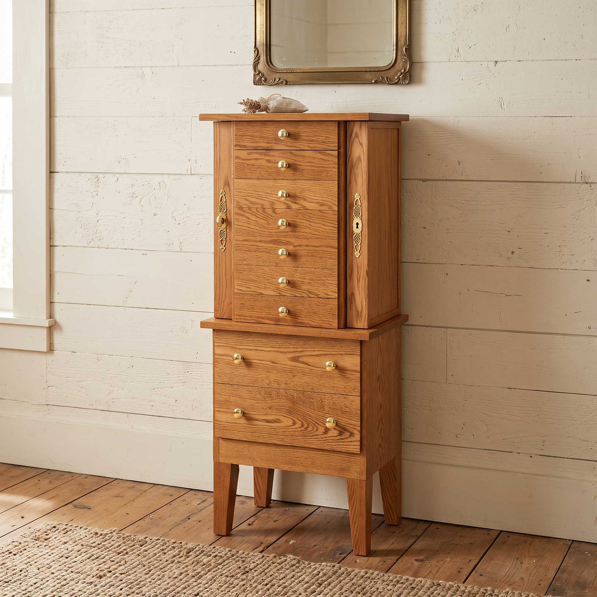 Amish Shaker Solid Wood Jewelry Armoire