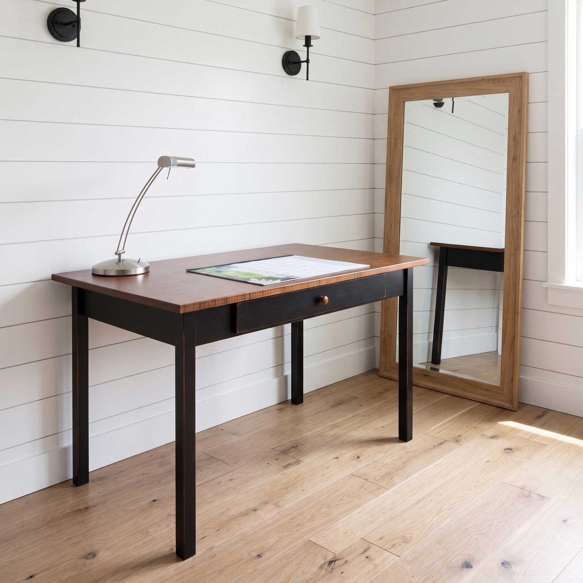 Amish Eshton Leg Table Desk with Drawer